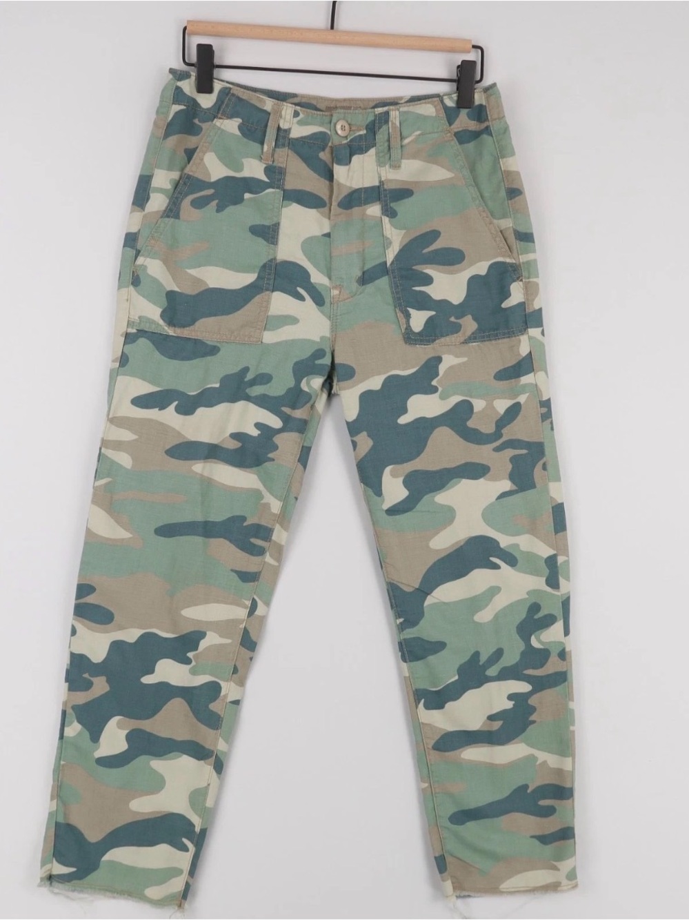 Mothers Brand Camouflage Utility Pants - Green Camo linen